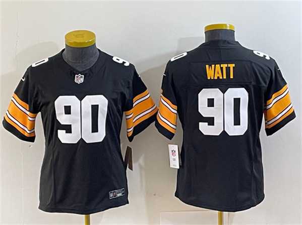 Women's Pittsburgh Steelers #90 T. J. Watt Black 2023 F.U.S.E. Stitched Jersey(Run Small),We sell and wholesale Women's Pittsburgh Steelers #90 T. J. Watt Black 2023 F.U.S.E. Stitched Jersey(Run Small) on line form chian!